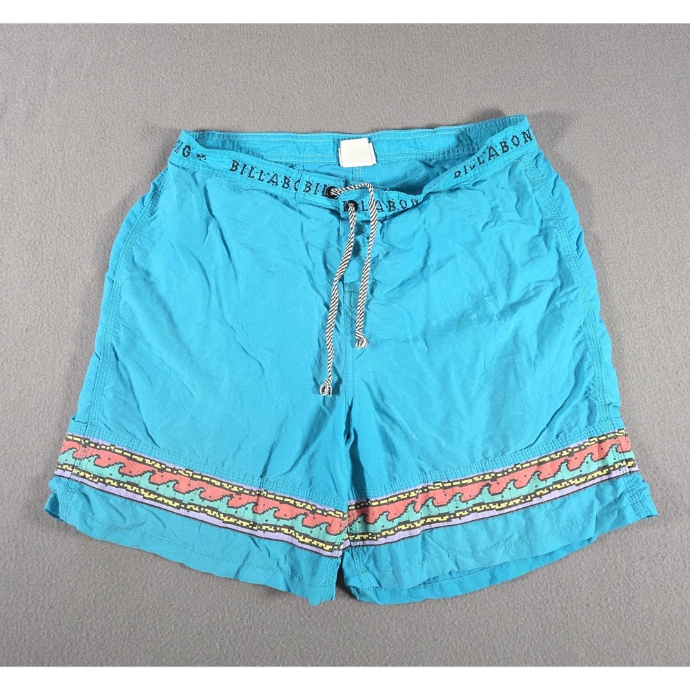 Vintage Billabong Shorts Mens Medium Blue Board Swim Trunks Unlined Beach Surf